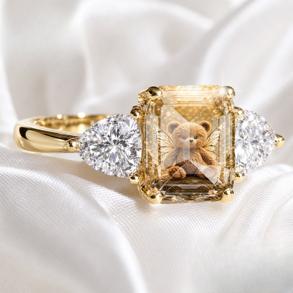 Winged Bear Rectangle Ring