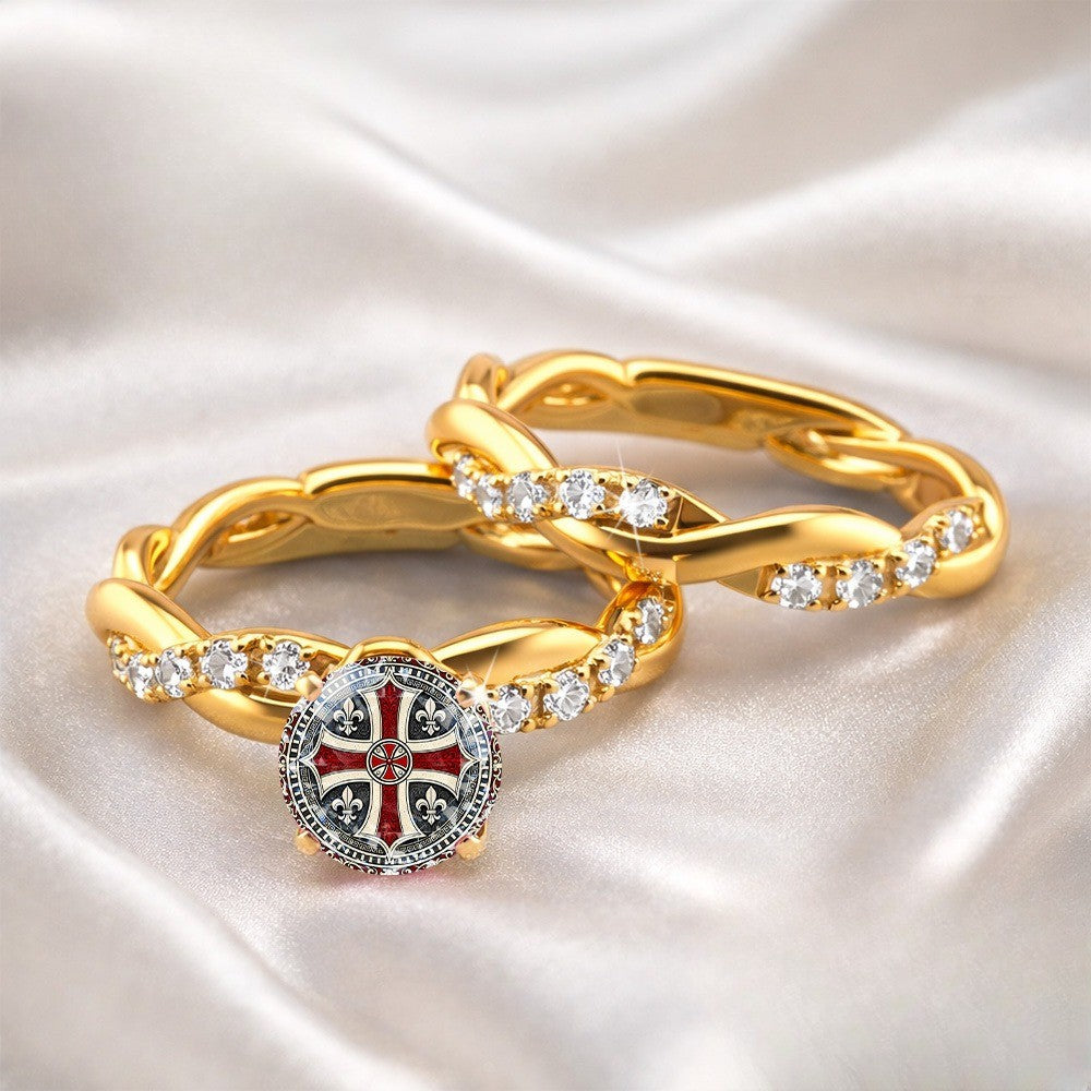 Twisted Cross & Fleur-de-Lis Ring