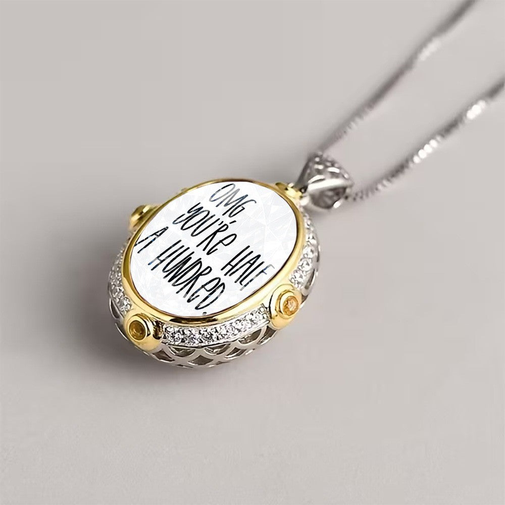 Half A Hundred Oval Pendant Necklace