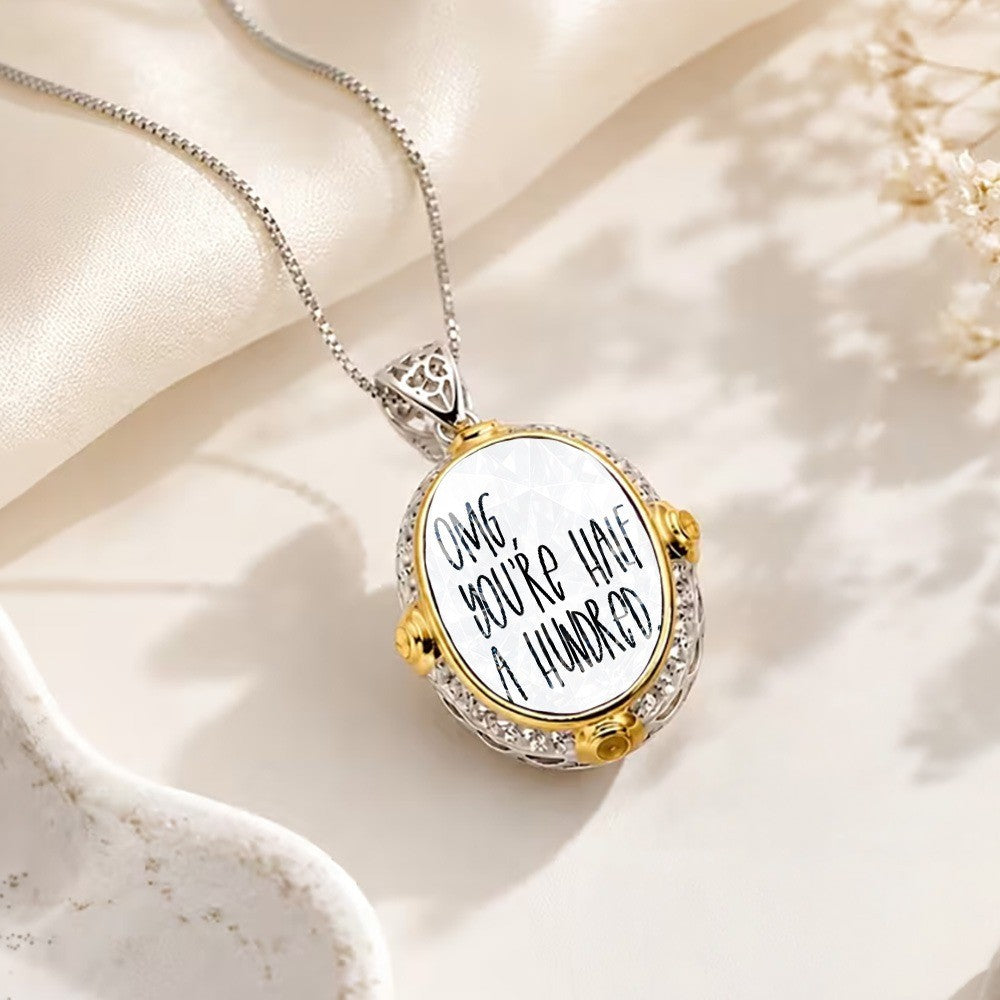 Half A Hundred Oval Pendant Necklace