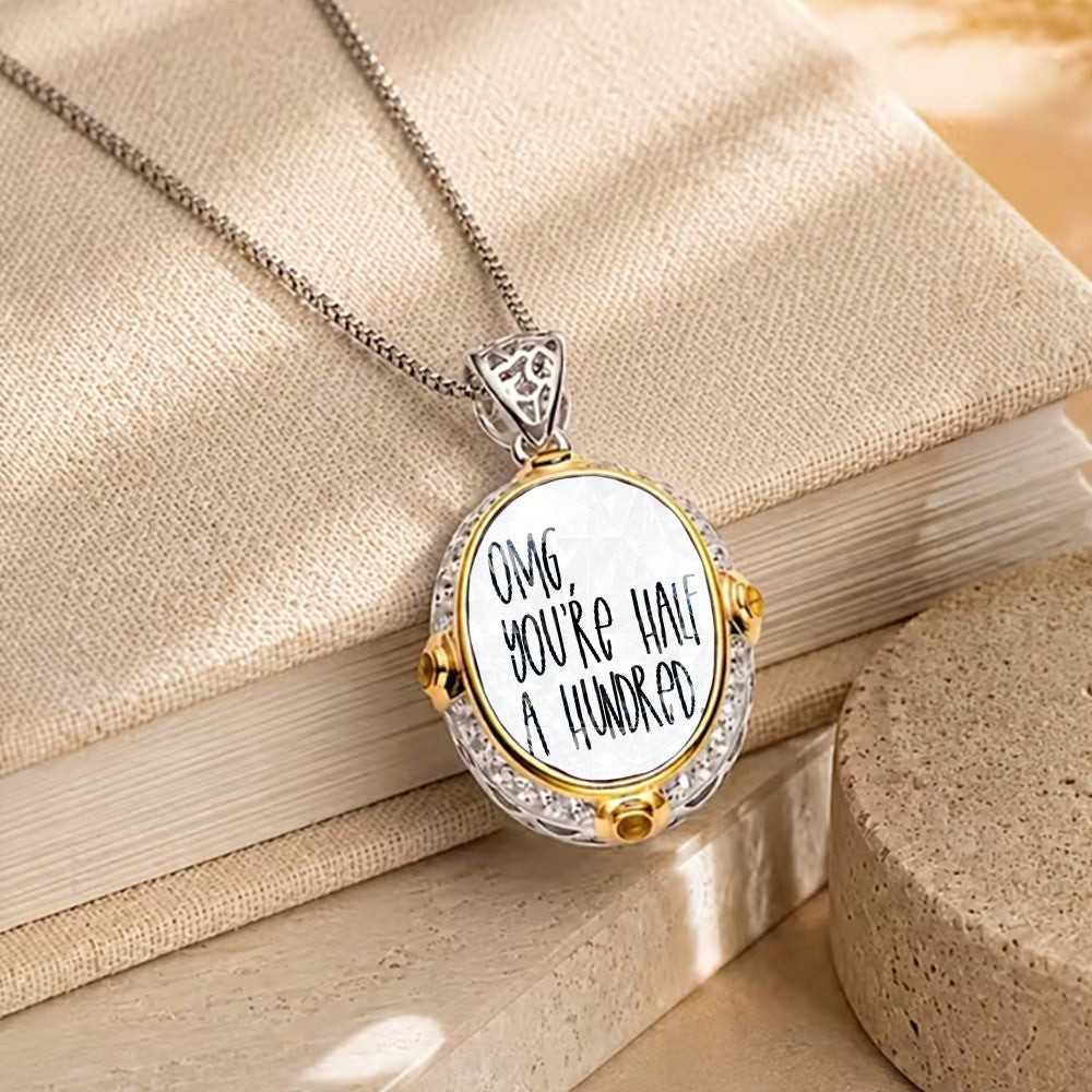 Half A Hundred Oval Pendant Necklace