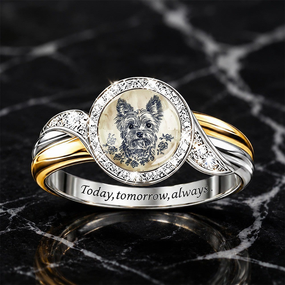 Sketch Dog Portrait Ring