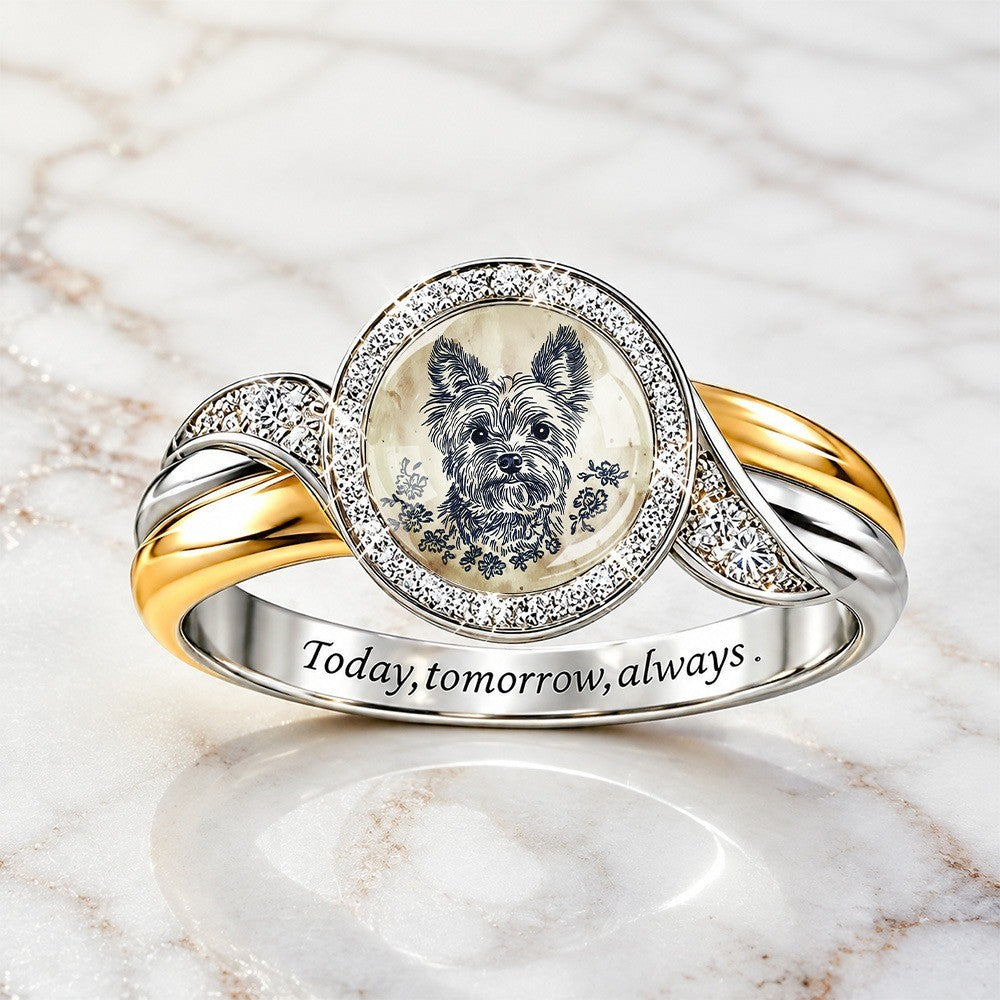 Sketch Dog Portrait Ring