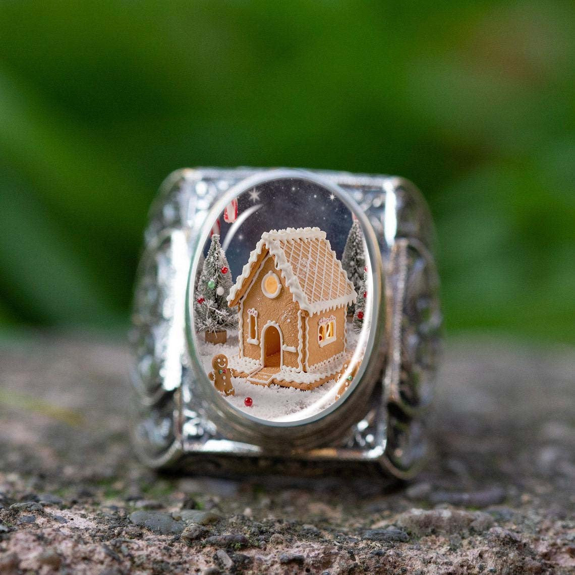 Gingerbread House Dome Ring