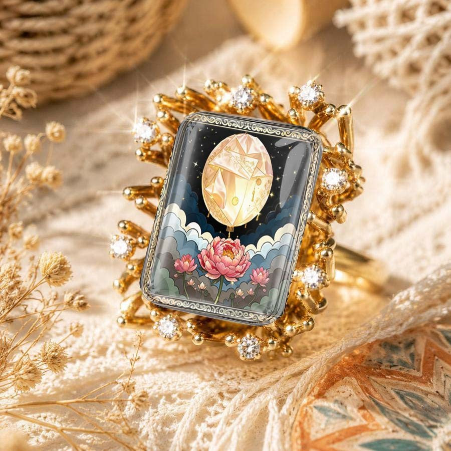 Lotus & Lantern Statement Ring