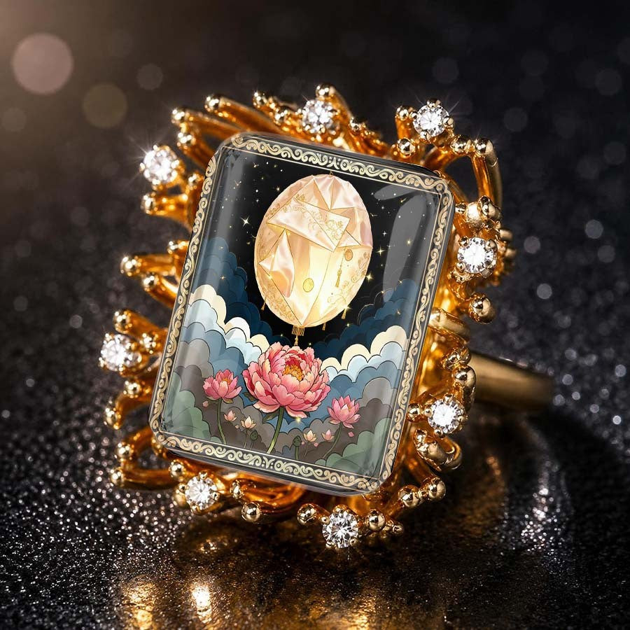 Lotus & Lantern Statement Ring