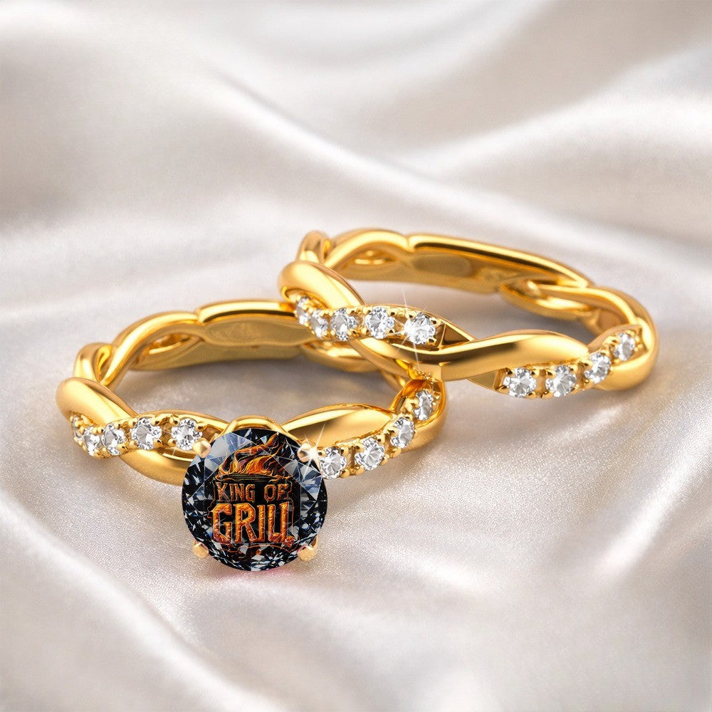Flame Text Twisted Band Ring