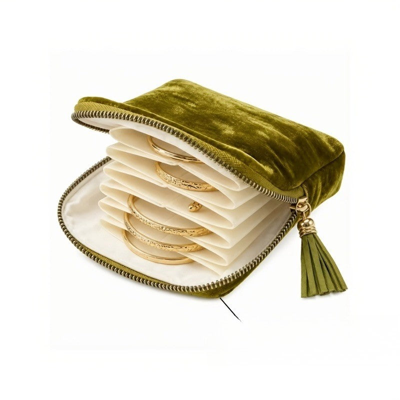 Velvet Zippered Jewelry Pouch