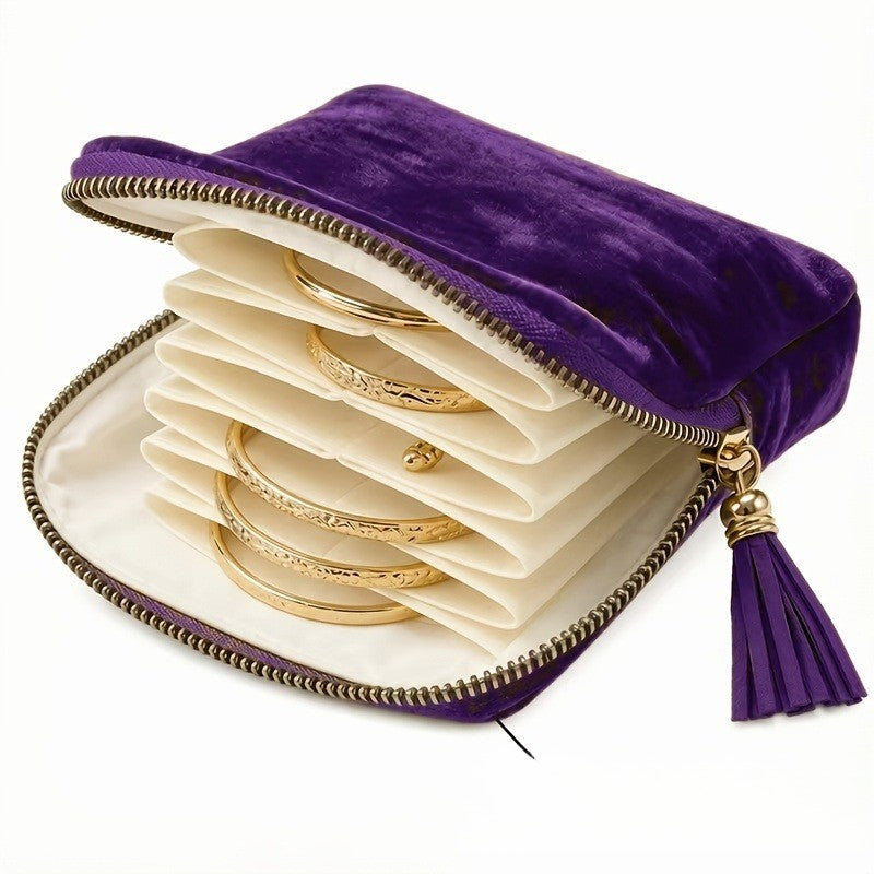 Velvet Zippered Jewelry Pouch