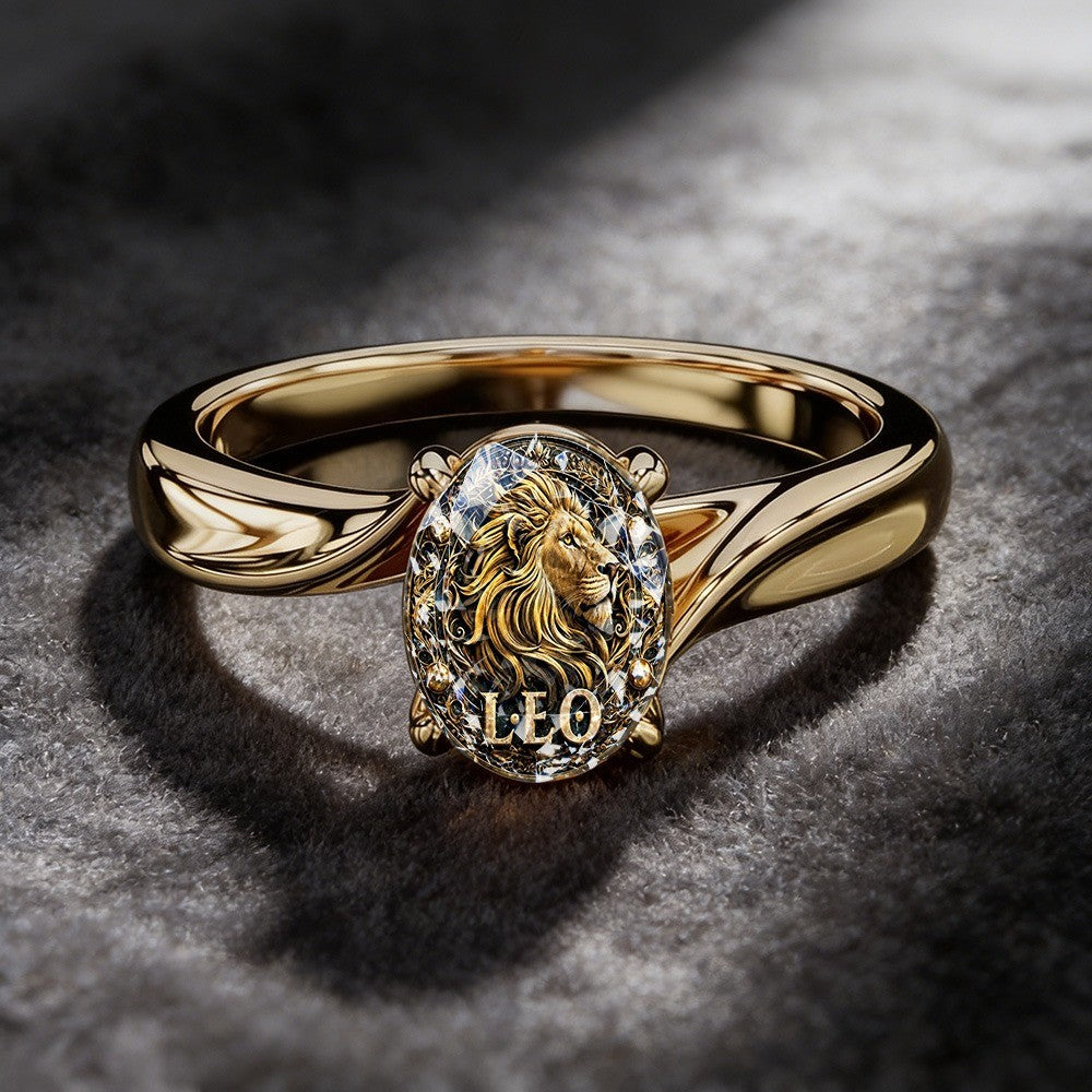 Lion Oval Statement Ring