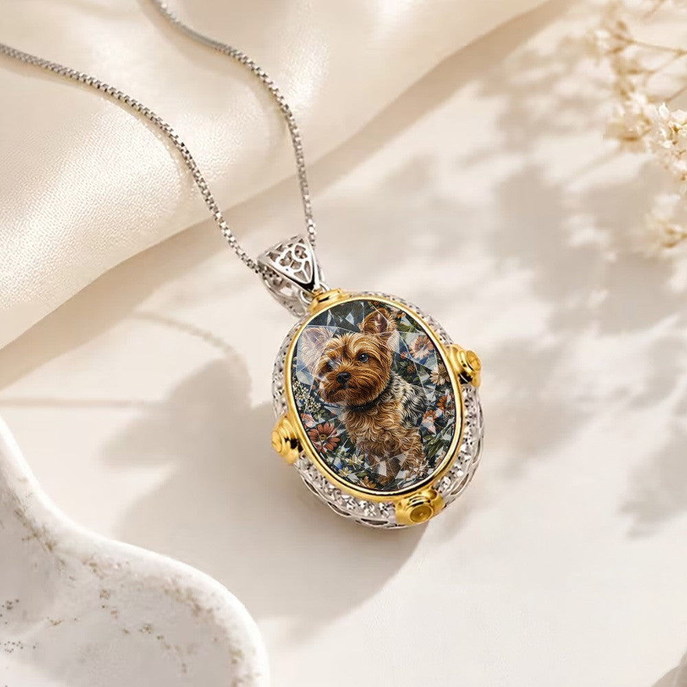 Yorkshire Terrier Oval Pendant Necklace