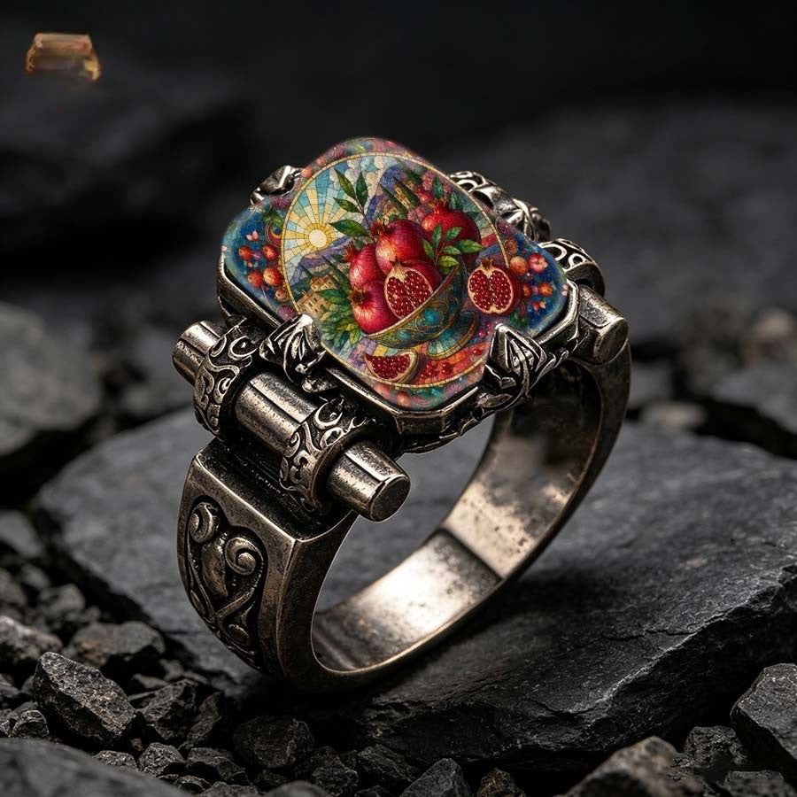 Pomegranate Mosaic Ring