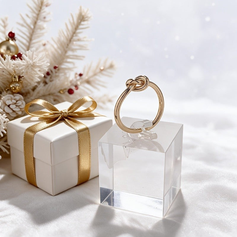 Interlocking Heart Knot Ring
