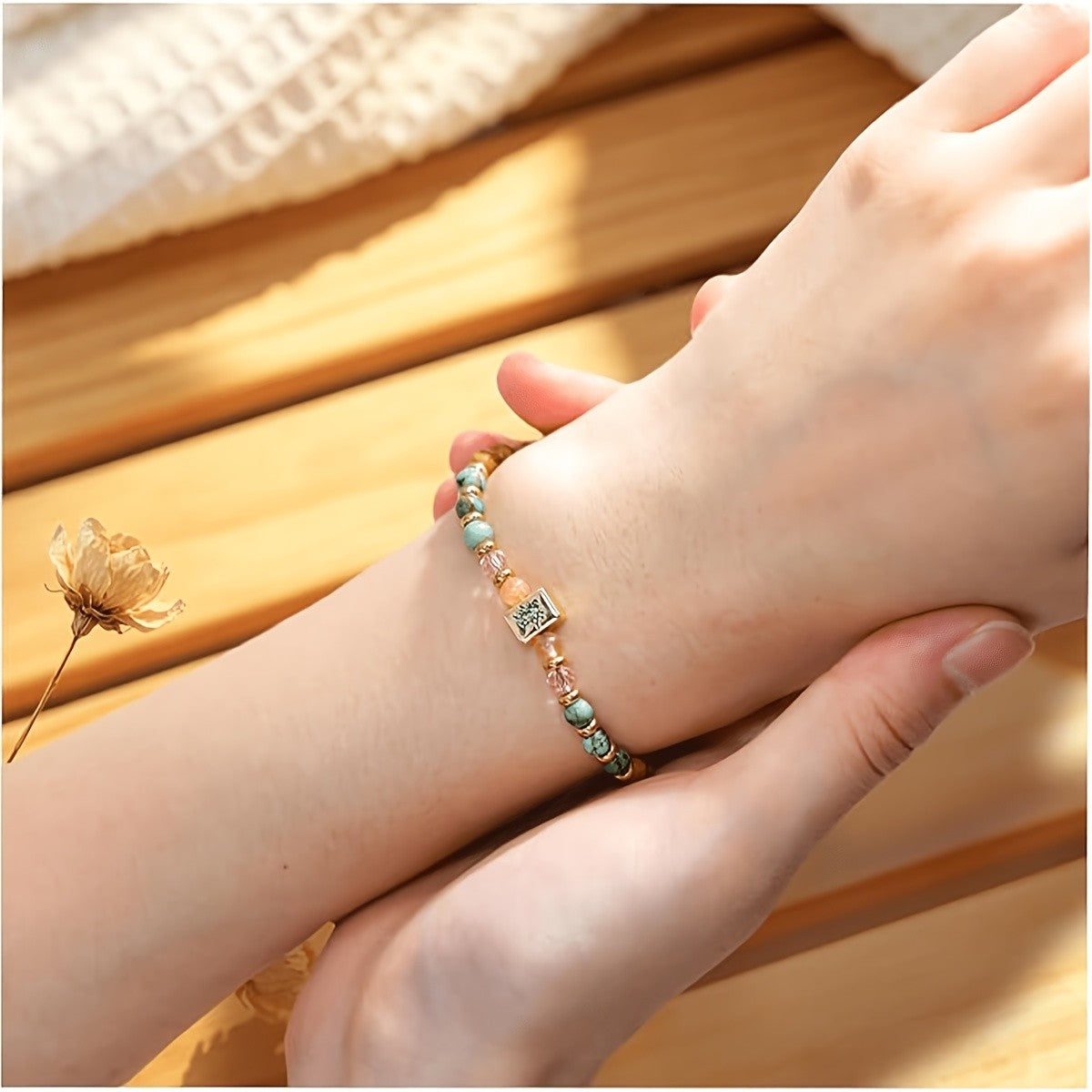 Mahjong Tile Bead Bracelet