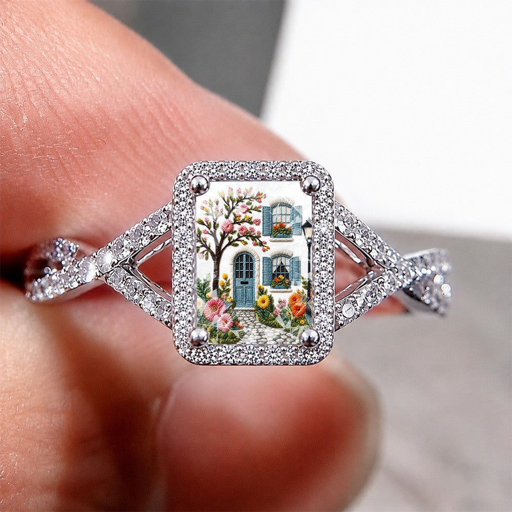 Cottage Door Scene Square Ring