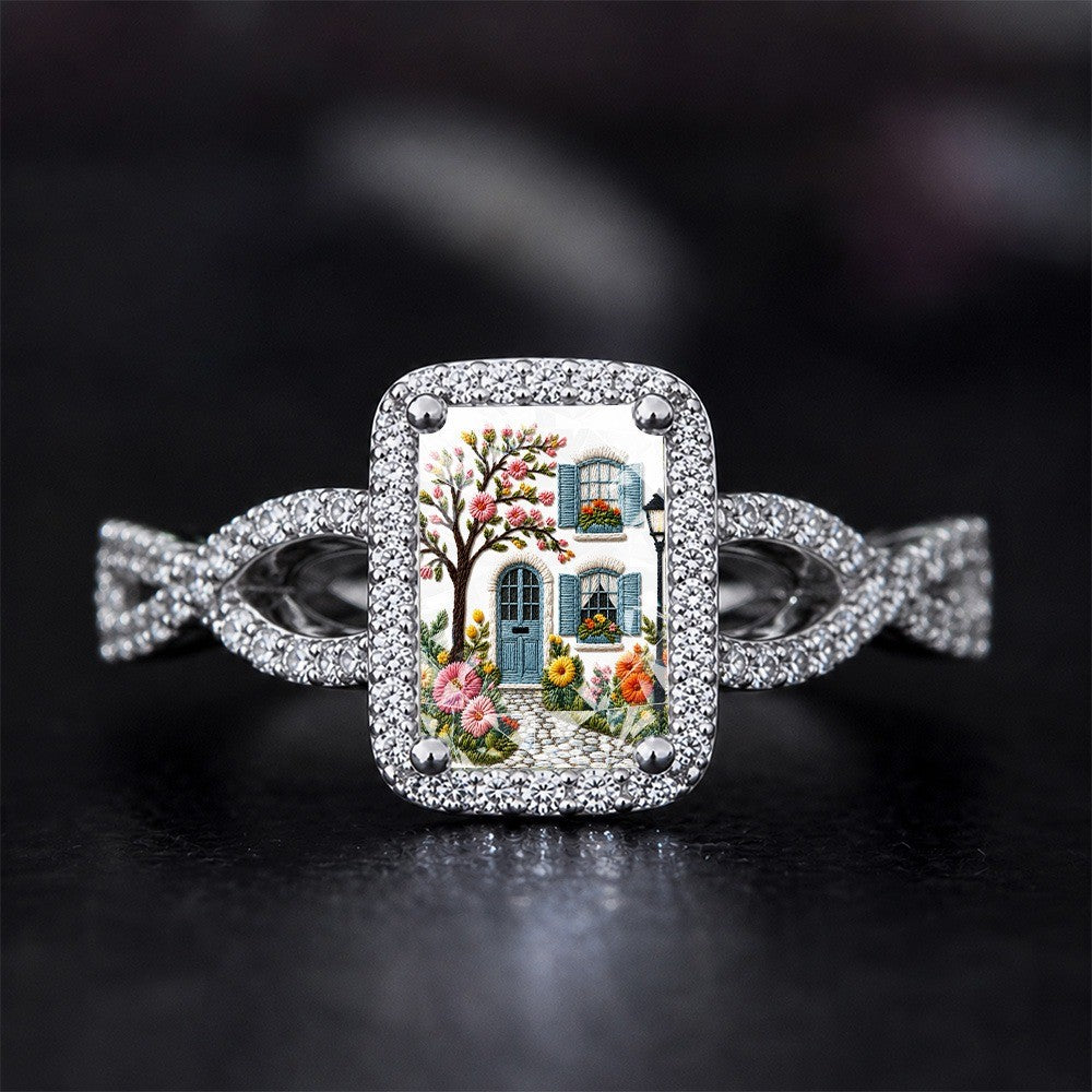 Cottage Door Scene Square Ring