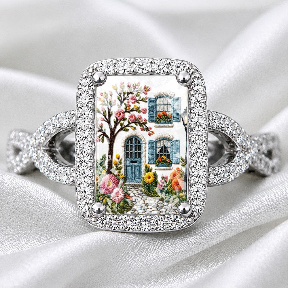 Cottage Door Scene Square Ring