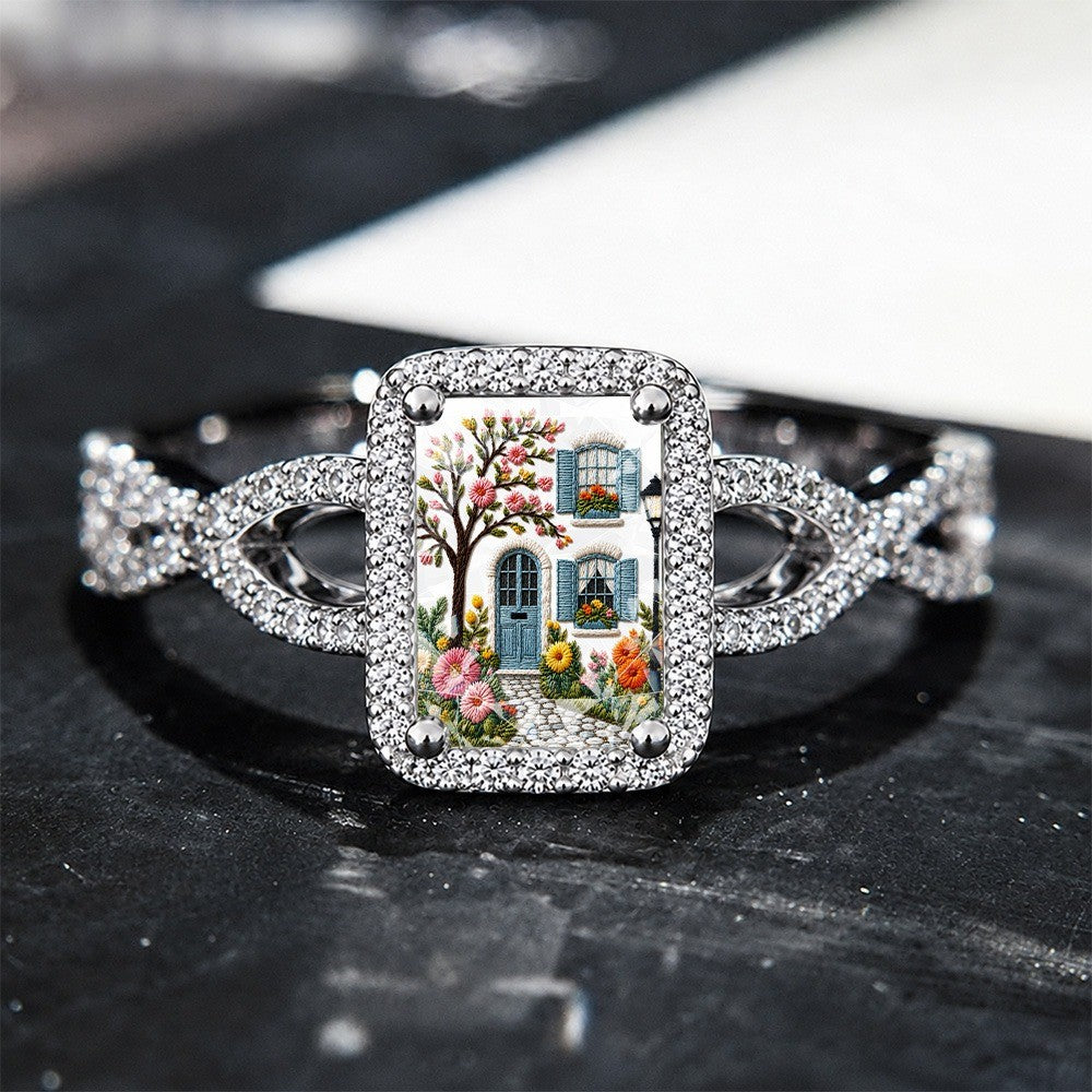 Cottage Door Scene Square Ring