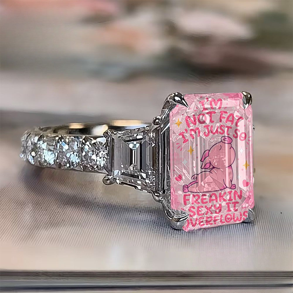 Pink Pig Square Ring