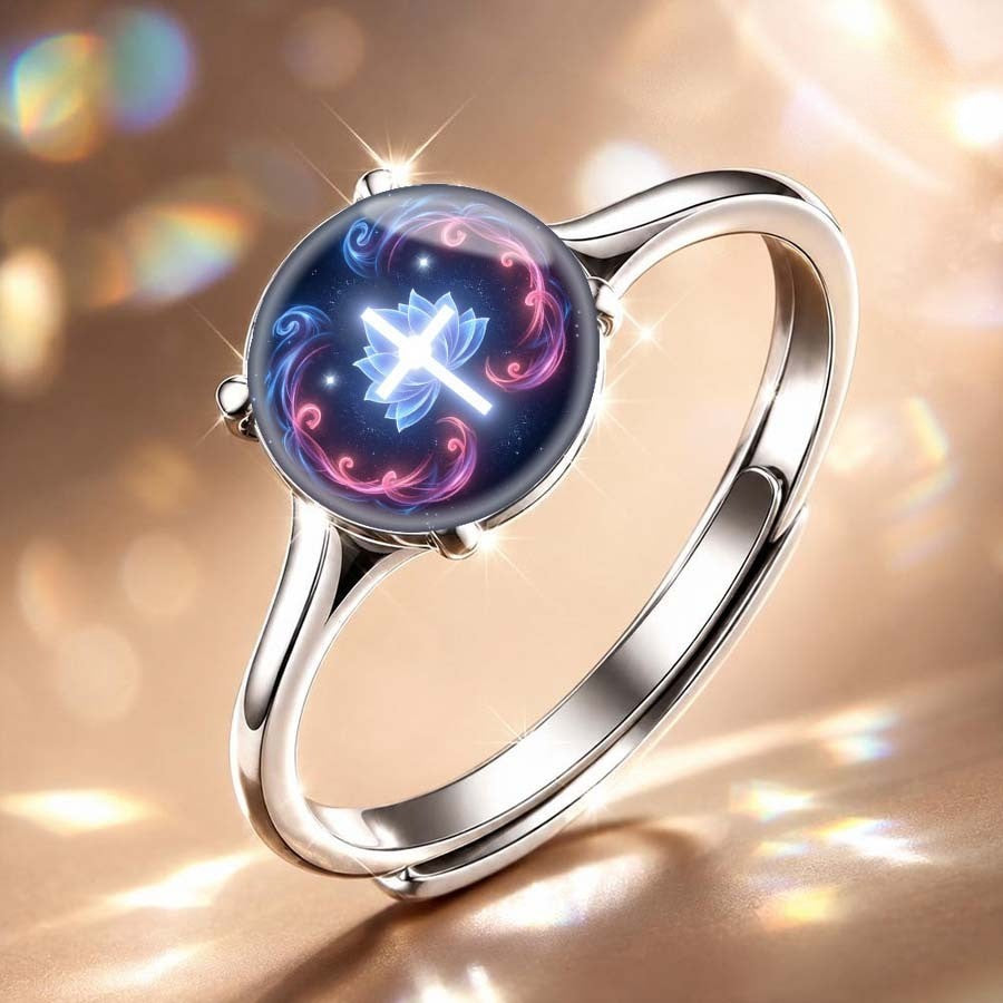 Lotus Cross Dome Ring
