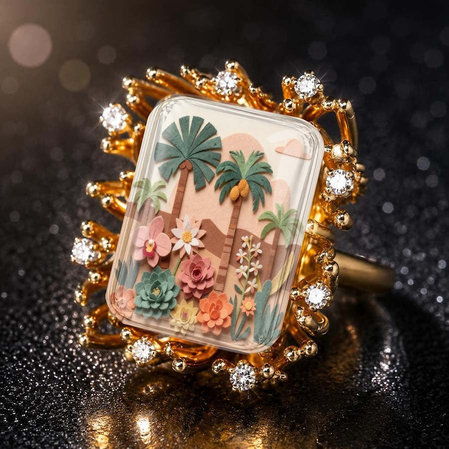 Tropical Palm Square Ring