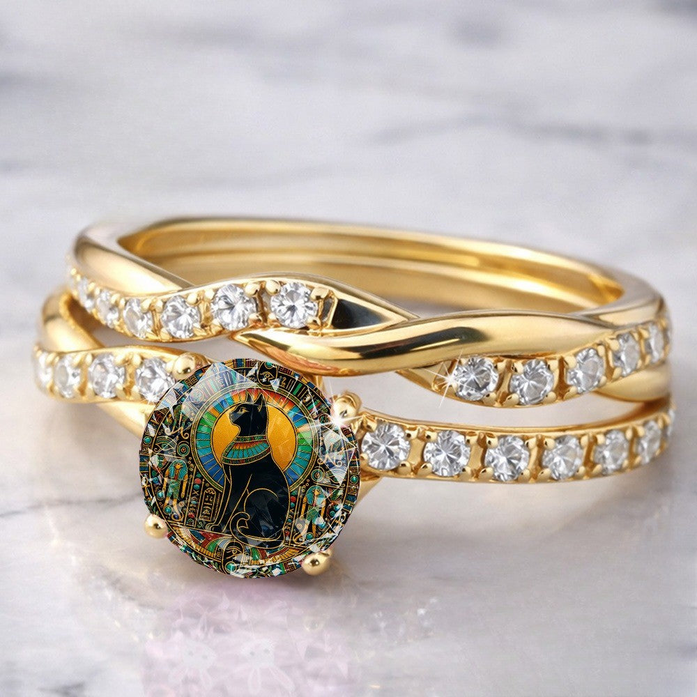Egyptian Cat Twisted Ring