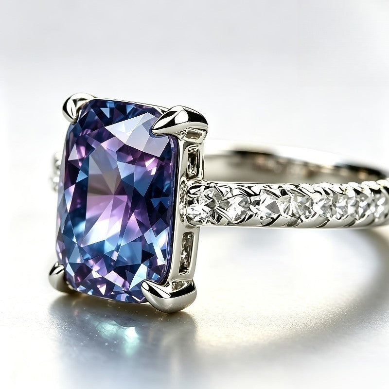 Iridescent Rectangular Stone Ring