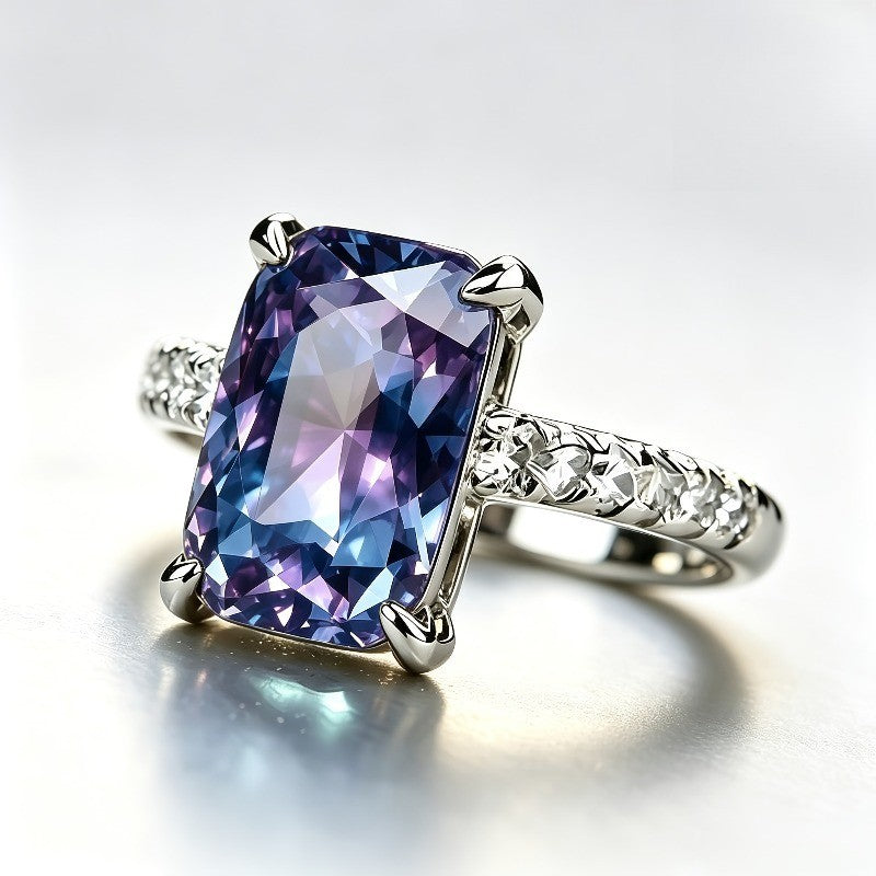 Iridescent Rectangular Stone Ring