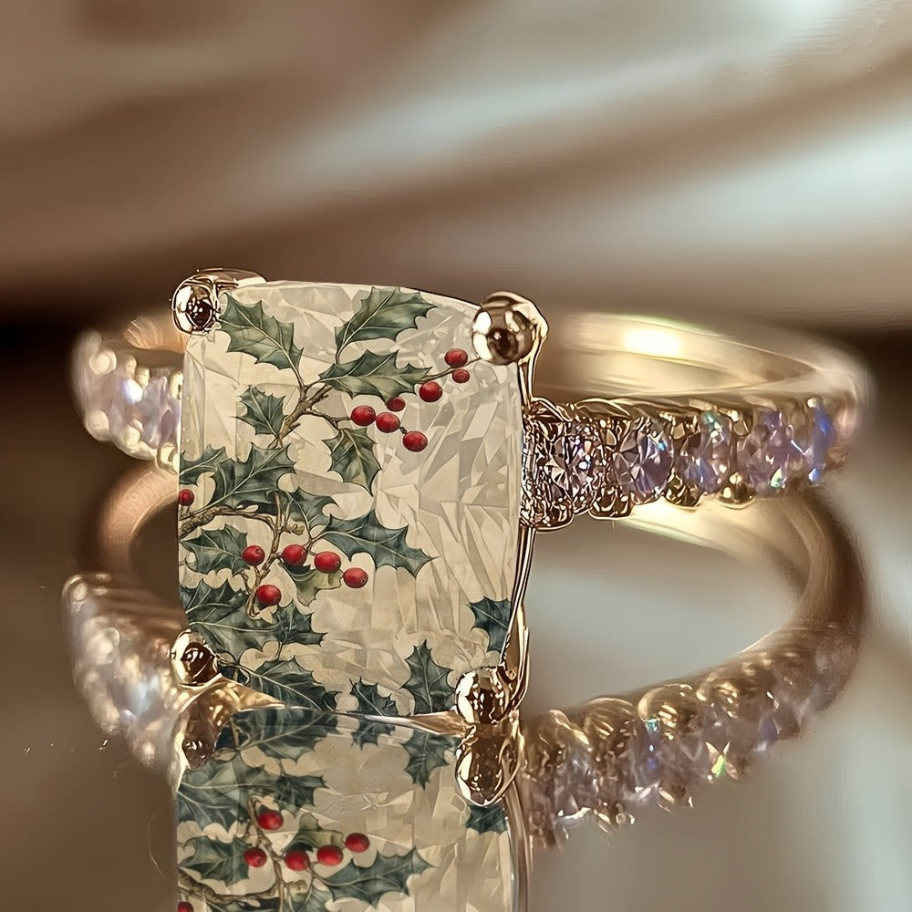 Holly Berry Square Ring