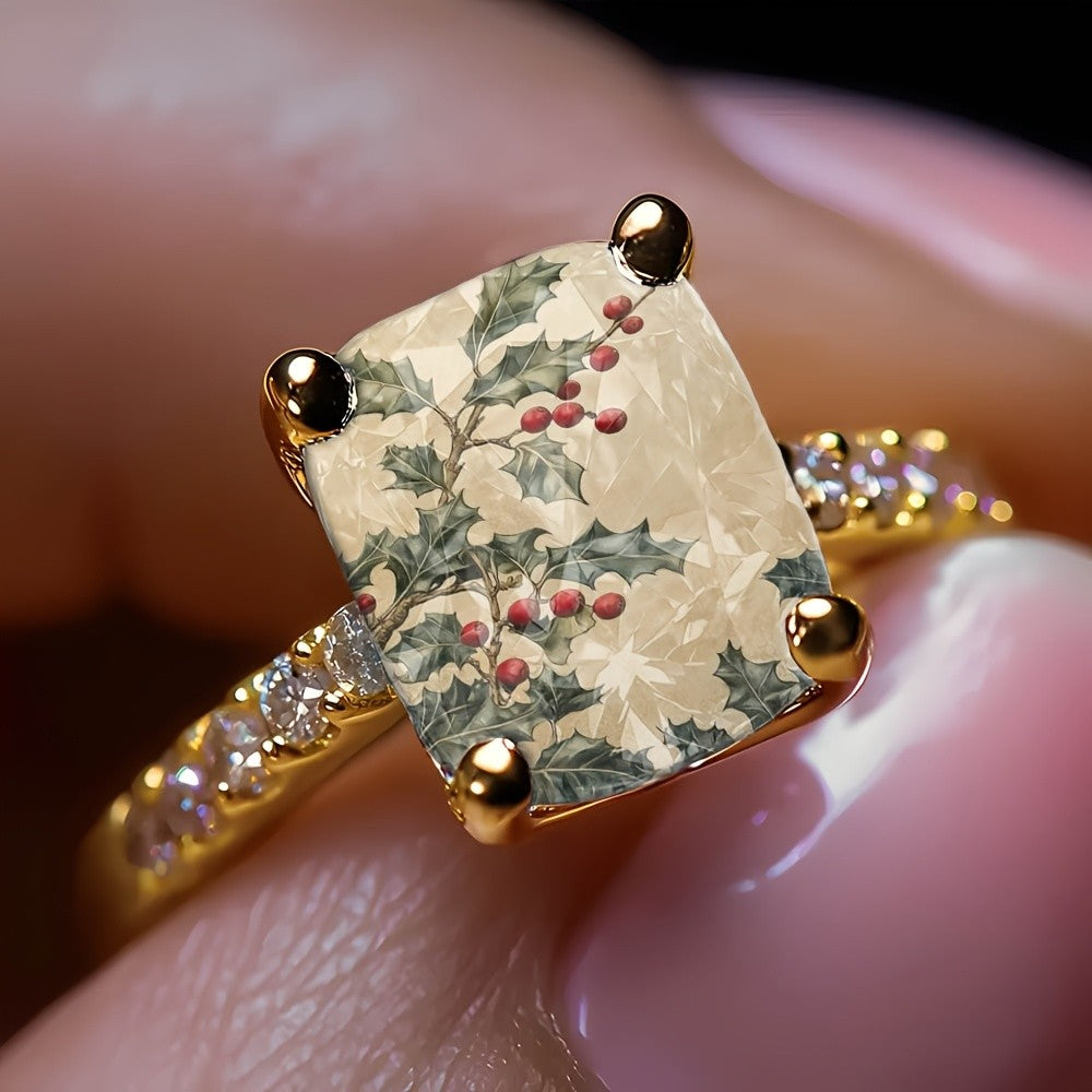 Holly Berry Square Ring
