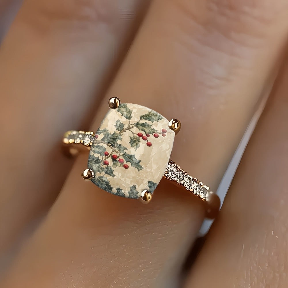 Holly Berry Square Ring