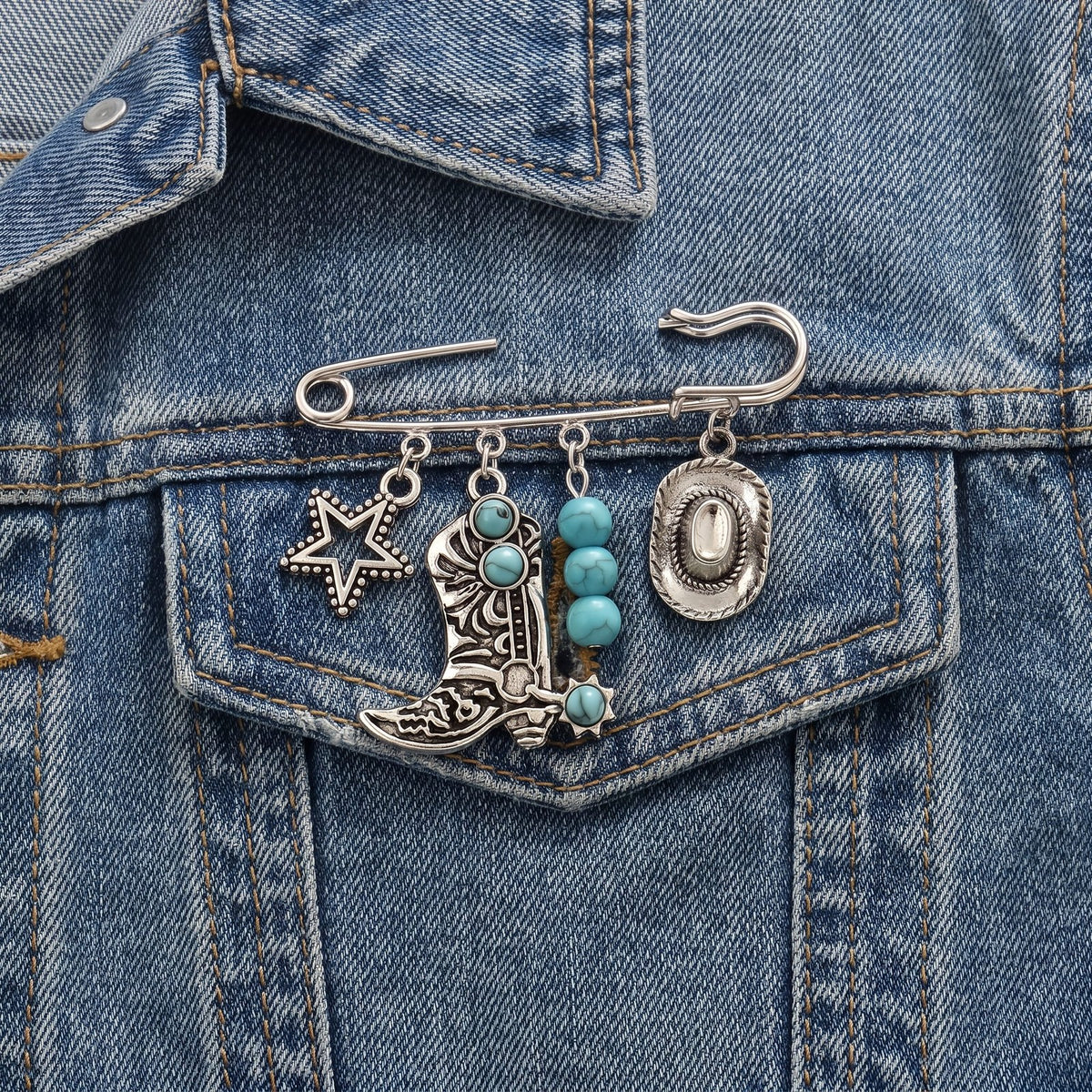 Western Charm Safety Pin Pendant