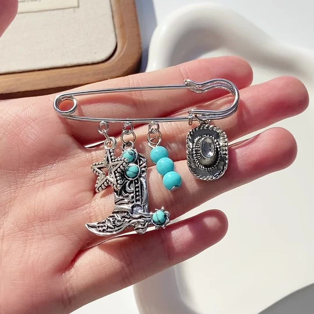 Western Charm Safety Pin Pendant