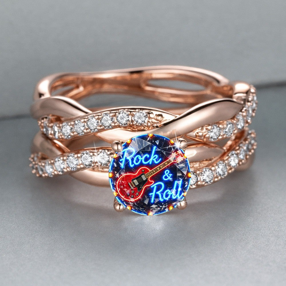 Neon Guitar Statement Ring