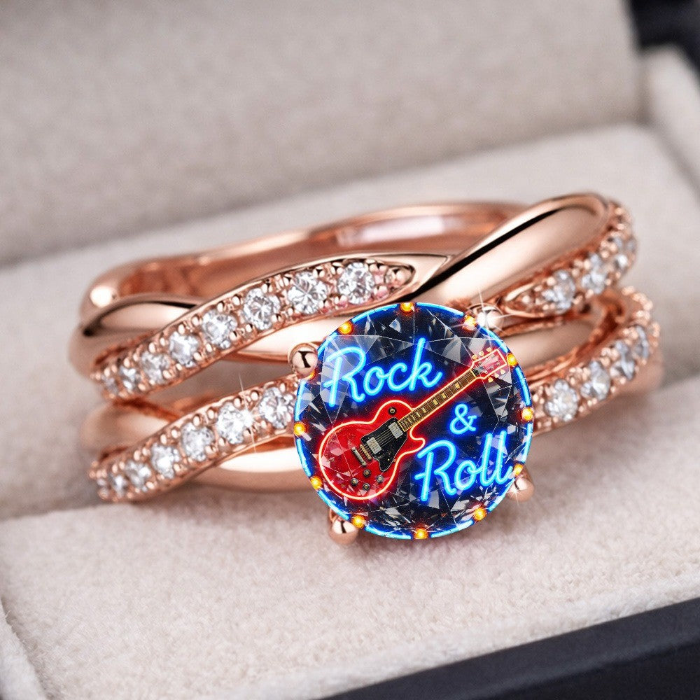 Neon Guitar Statement Ring