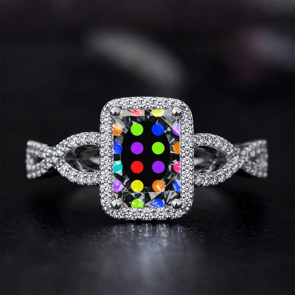 Colorful Polka Dot Square Ring