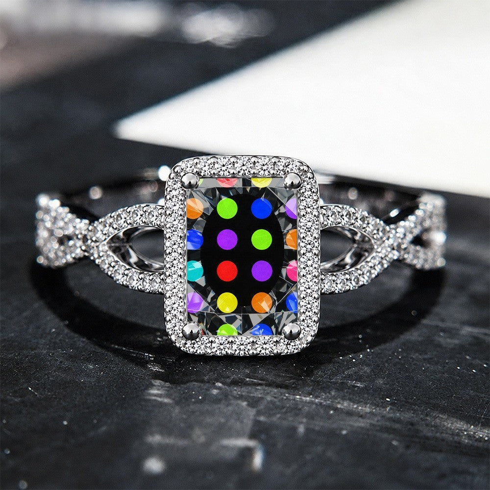 Colorful Polka Dot Square Ring