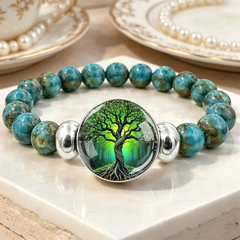Twisted Tree Glass Cabochon Bracelet