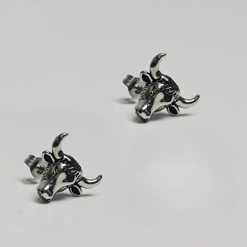 Bull Head Stud Earrings