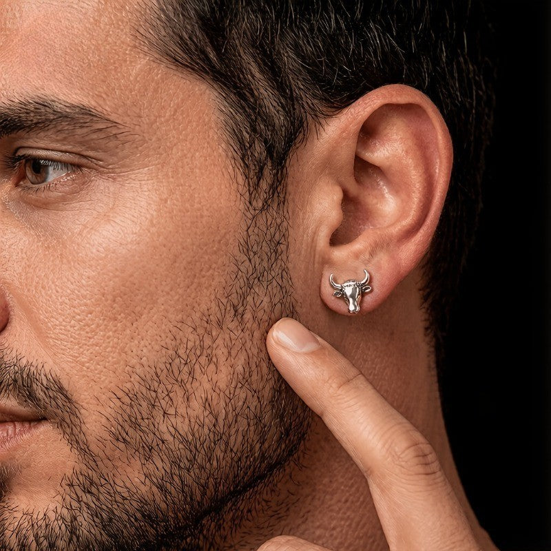Bull Head Stud Earrings