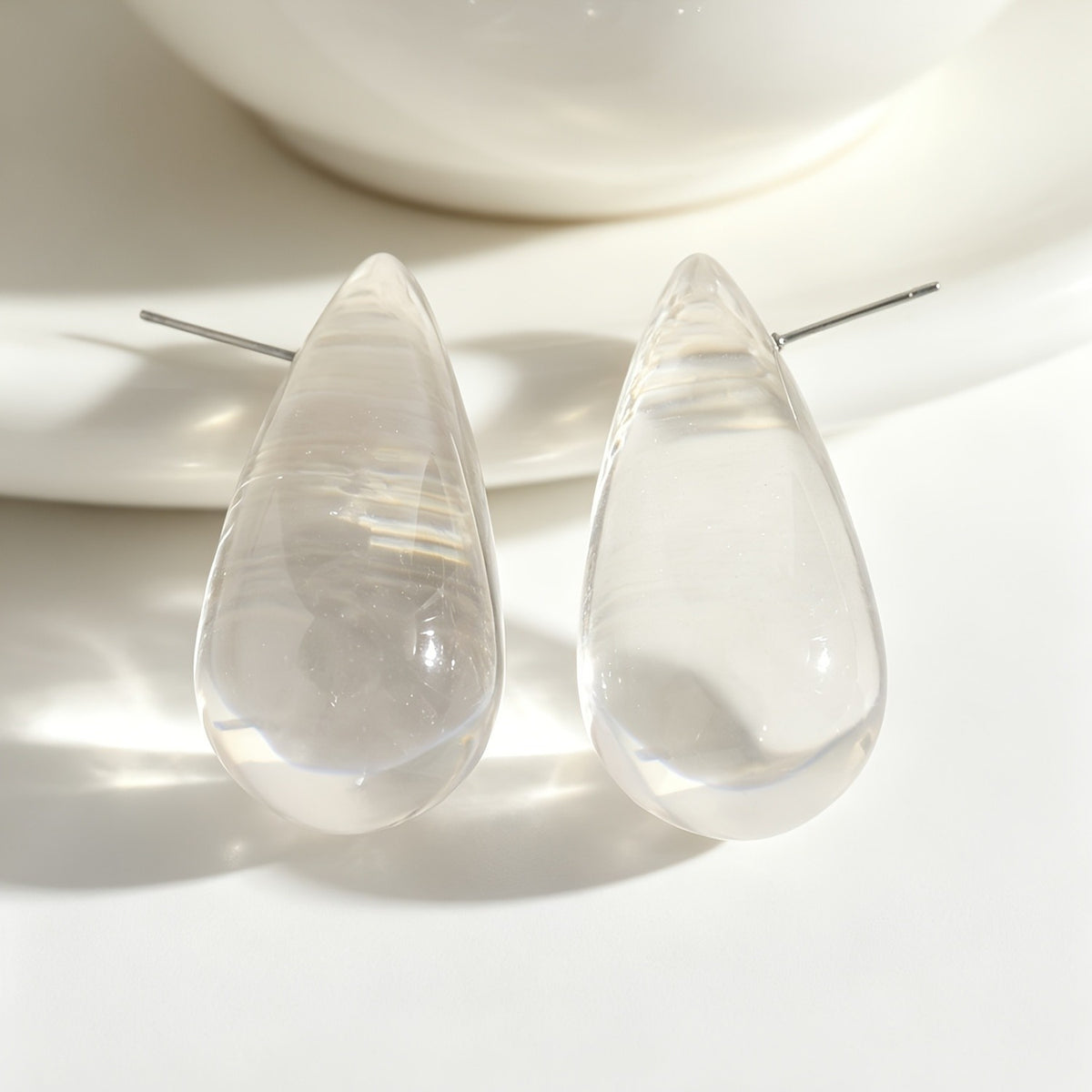 Translucent Resin Water Drop Earrings