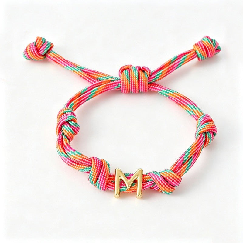 Multicolor Woven Initial Bracelet