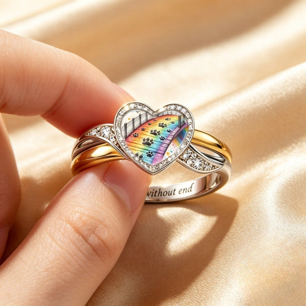 Rainbow Bridge Heart Ring