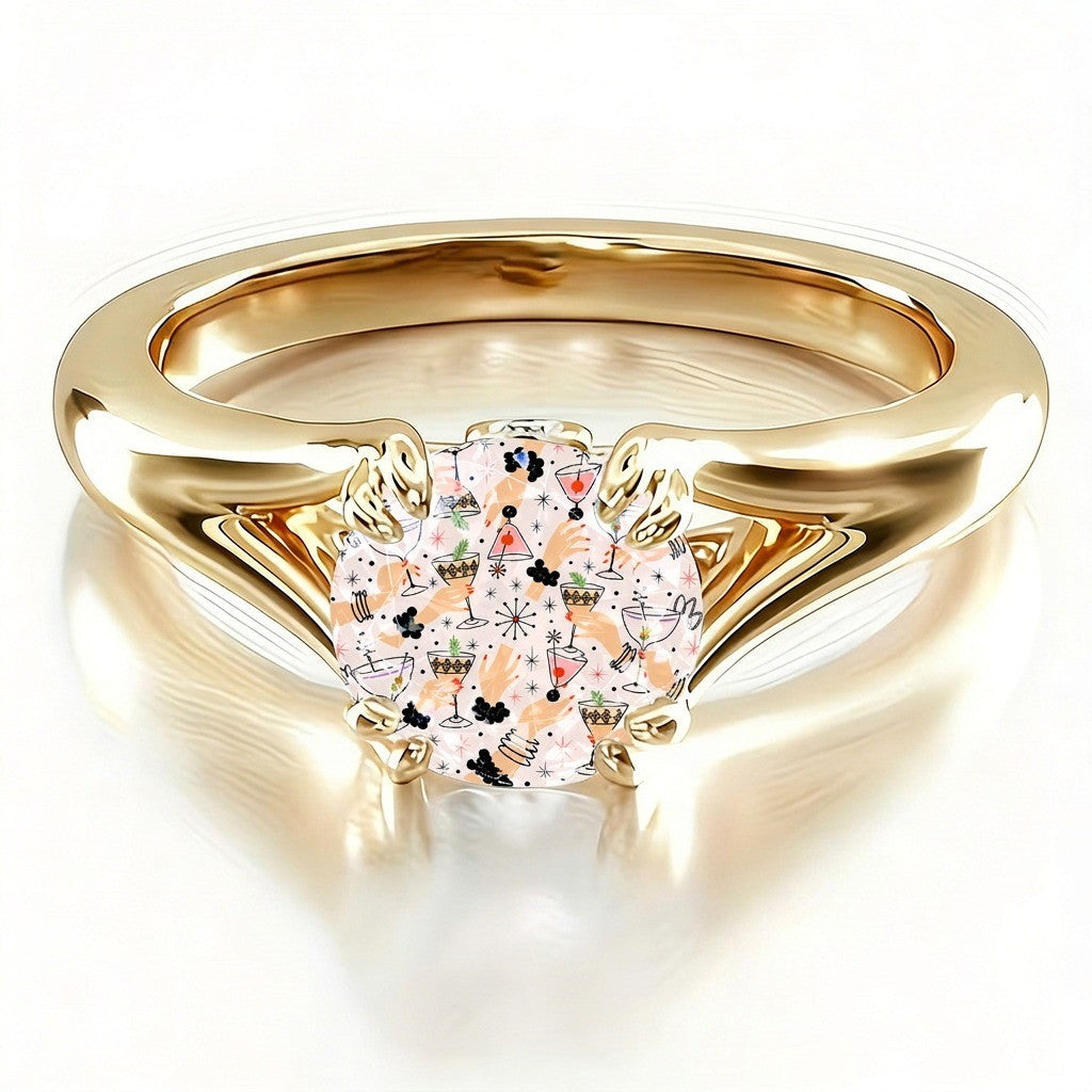 Cocktail Party Print Ring