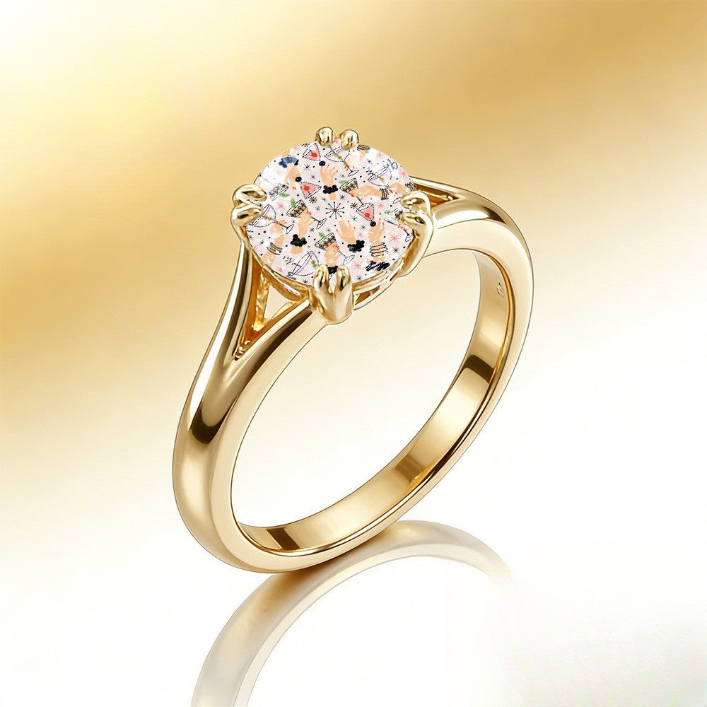 Cocktail Party Print Ring