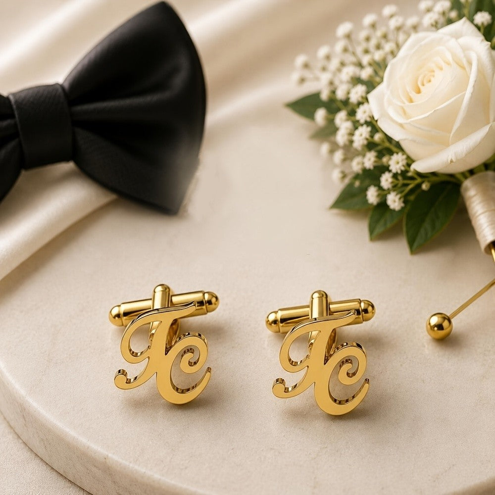 Cursive Initial Cufflinks