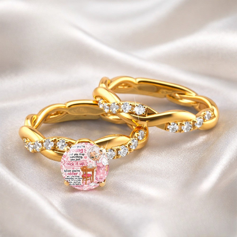 Twisted Crystal Charm Ring