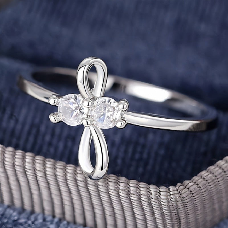 Bow Knot Zircon Ring