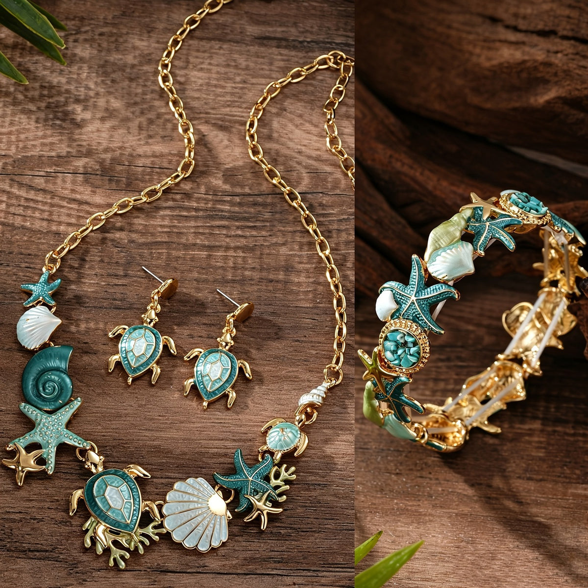 Sea Turtle & Starfish Jewelry Set
