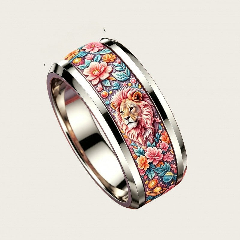 Pink Lion Floral Ring